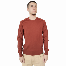 Maglia uomo GIANNI LUPO girocollo misto lana con ricamo toppe ai gomiti