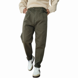 Pantalone uomo BERNA in caldo cotone regular fit cropped con pinces