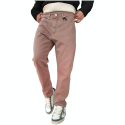 Pantalone uomo BERNA denim 100% cotone cropped orli used