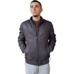 Giubbotto uomo GIANNI LUPO biker double face ecopelle e piumino imbottito