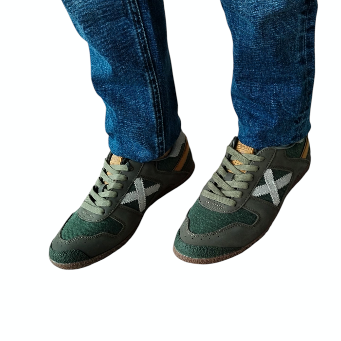 Scarpa uomo MUNICH sneakers Goal 1630 in tela di cotone e camoscio