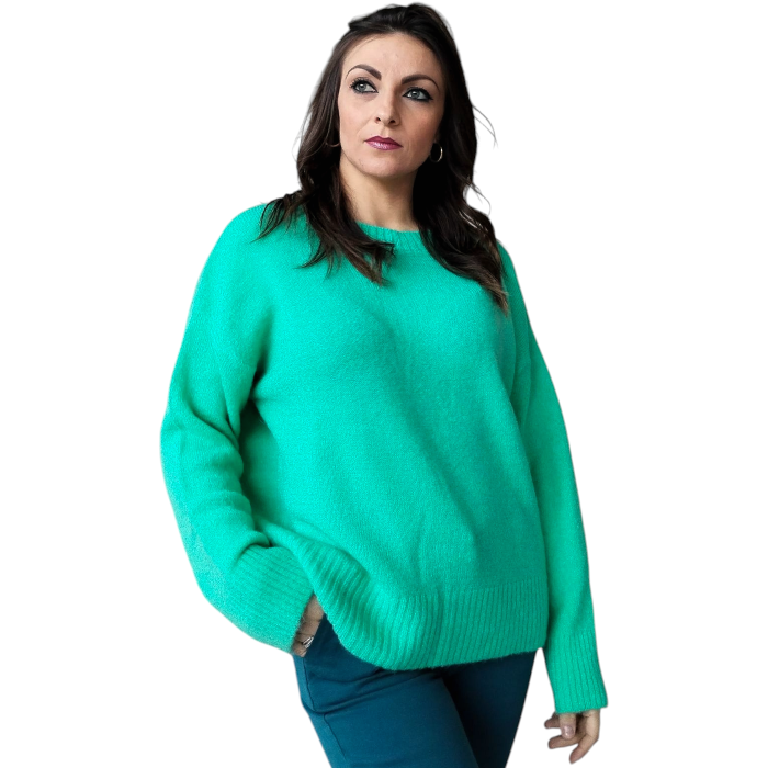 Maglia donna KONTATTO super soft girocollo oversize in misto lana e Mohair