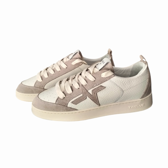 Sneakers donna TWELVE Jump 38-A lavorate a mano in vera pelle e plantare memory