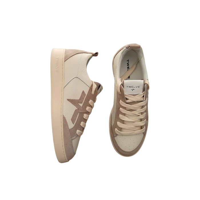 Sneakers donna TWELVE Jump 38-A lavorate a mano in vera pelle e plantare memory