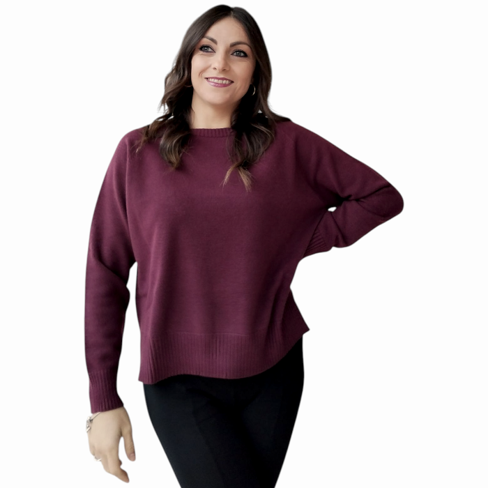 Maglia donna SUSY MIX modello barchetta con spacchi laterali