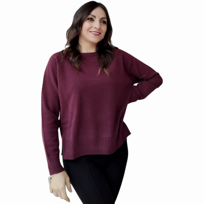 Maglia donna SUSY MIX modello barchetta con spacchi laterali