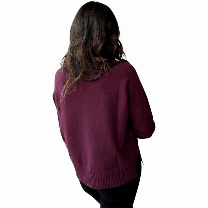 Maglia donna SUSY MIX modello barchetta con spacchi laterali