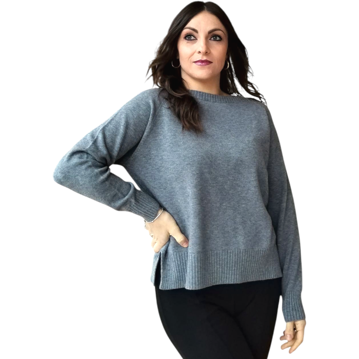 Maglia donna SUSY MIX modello barchetta con spacchi laterali