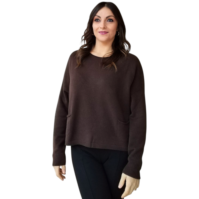 Maglia donna SUSY MIX modello scatoletta con taschini