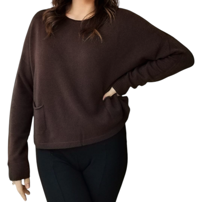 Maglia donna SUSY MIX modello scatoletta con taschini