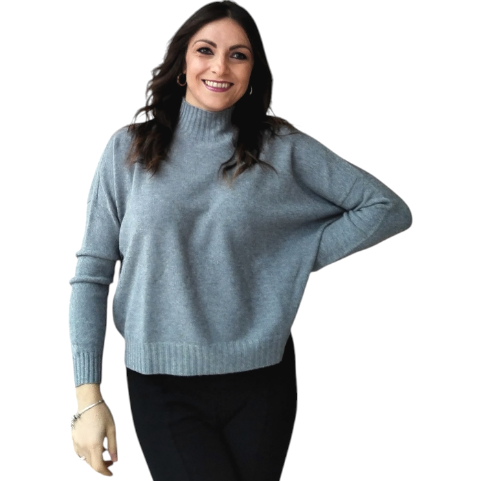 Maglia donna SUSY MIX regular fit crop dolcevita 