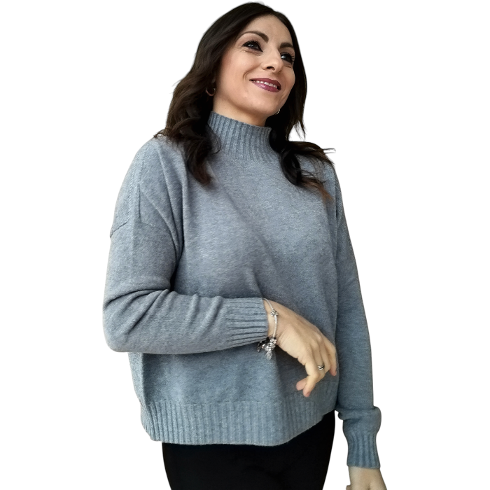 Maglia donna SUSY MIX regular fit crop dolcevita 