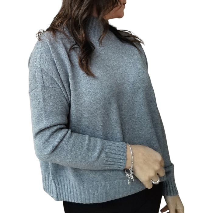 Maglia donna SUSY MIX regular fit crop dolcevita 