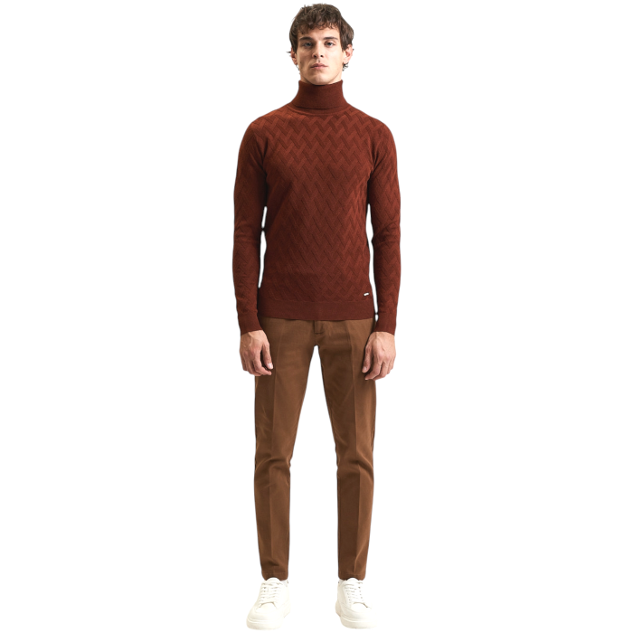 Maglia uomo GIANNI LUPO misto lana dolcevita lavorazione a rilievo