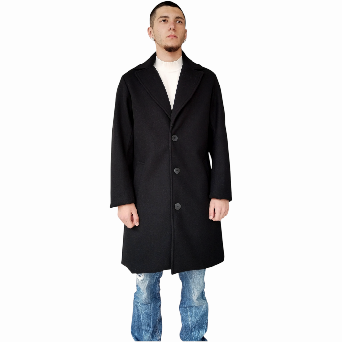 Cappotto uomo IMPERIAL in panno regular fit monopetto con tasche