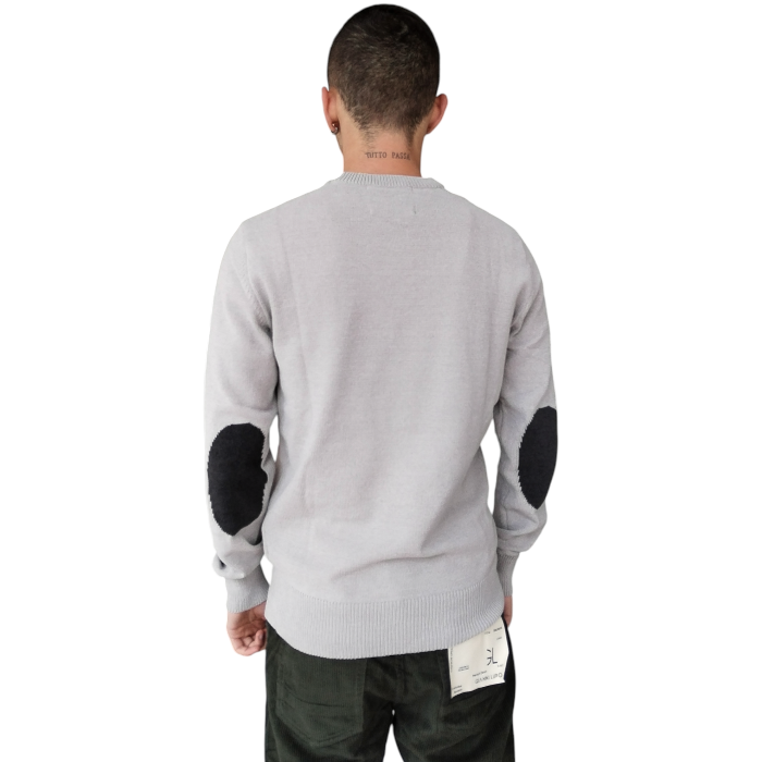 Maglia uomo GIANNI LUPO in ciniglia girocollo con toppe sui gomiti