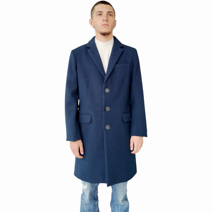 Cappotto uomo IMPERIAL misto lana slim fit monopetto con tasche