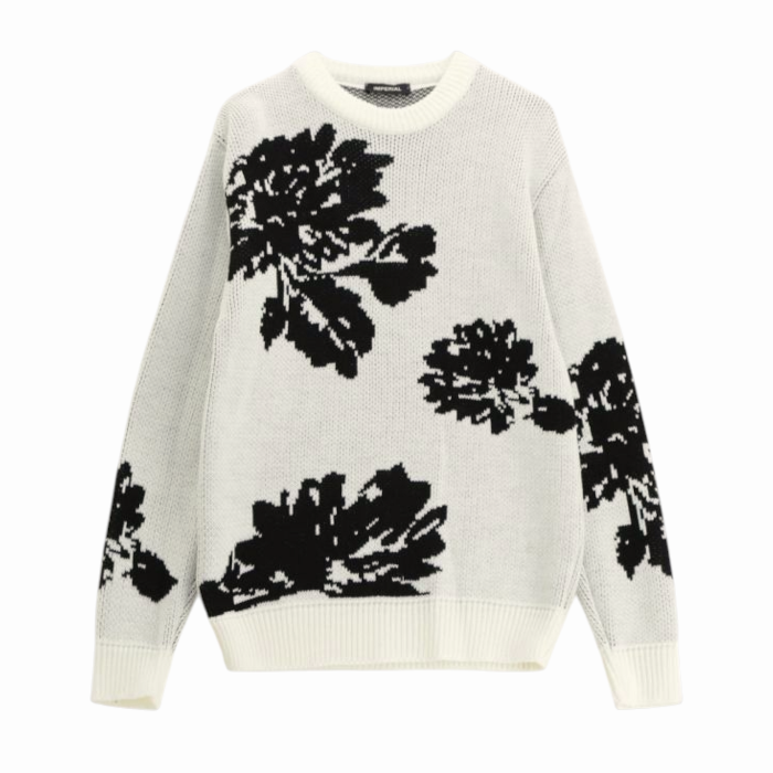 Maglia uomo IMPERIAL misto lana girocollo con stampa ricamo