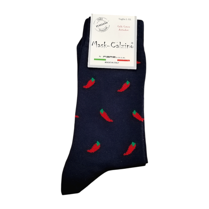 Calze uomo MASK-CALZINO corte a fantasia in caldo cotone antisudore no stress