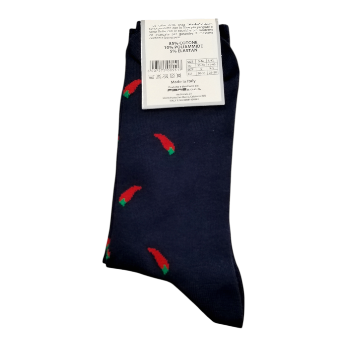 Calze uomo MASK-CALZINO corte a fantasia in caldo cotone antisudore no stress