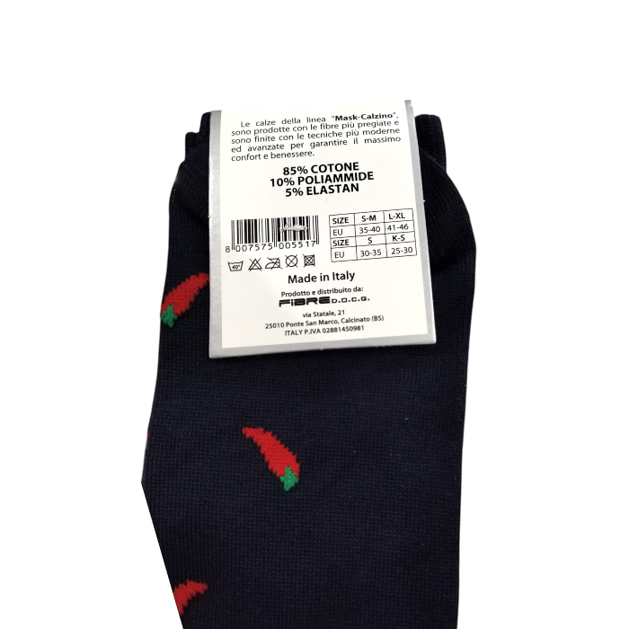 Calze uomo MASK-CALZINO corte a fantasia in caldo cotone antisudore no stress