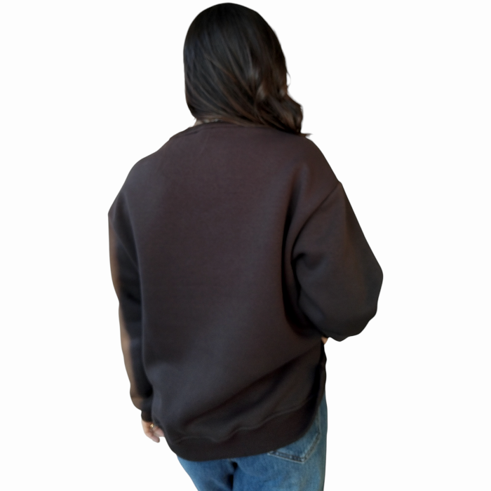 Felpa donna SUSY MIX regular fit caldo cotone soft girocollo con stampa e spille