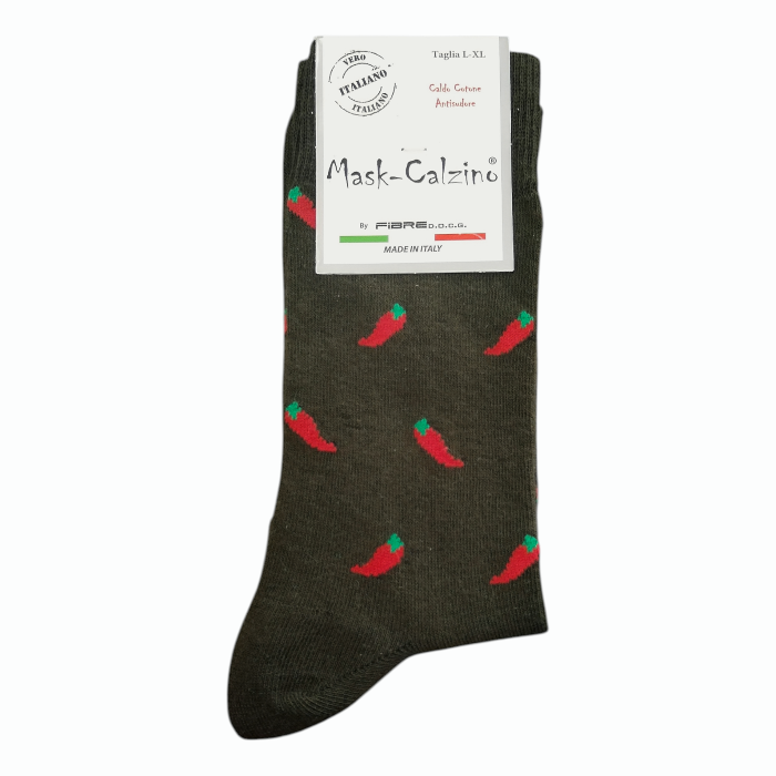 Calze uomo MASK-CALZINO corte a fantasia in caldo cotone antisudore no stress