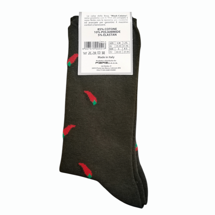 Calze uomo MASK-CALZINO corte a fantasia in caldo cotone antisudore no stress