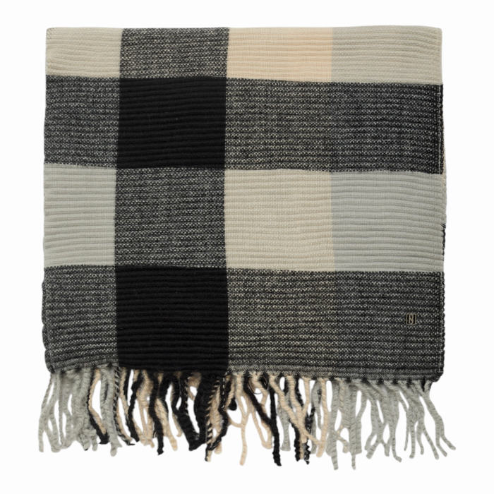 Sciarpa NALI' a quadri con frange tessuto soft mod. Helen plissè 70x175 cm