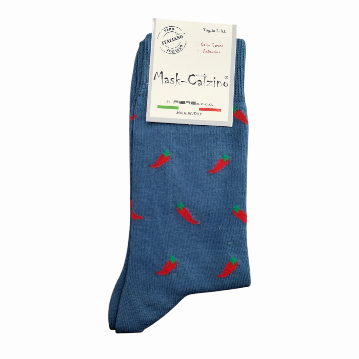Calze uomo MASK-CALZINO corte a fantasia in caldo cotone antisudore no stress
