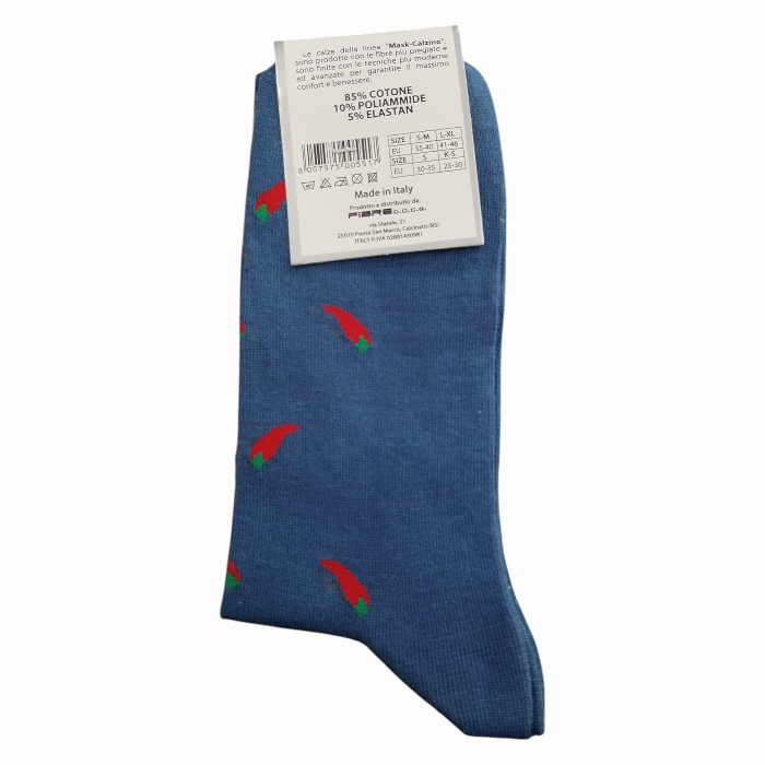 Calze uomo MASK-CALZINO corte a fantasia in caldo cotone antisudore no stress