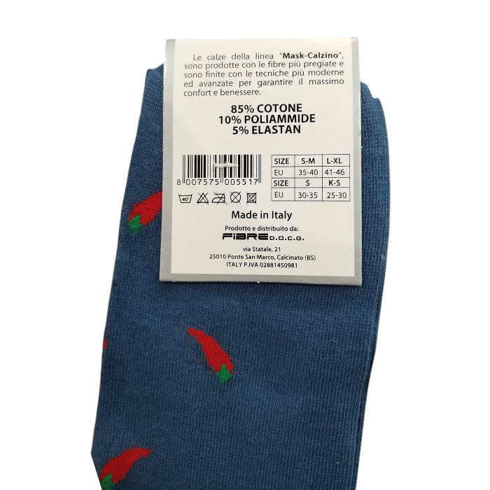Calze uomo MASK-CALZINO corte a fantasia in caldo cotone antisudore no stress