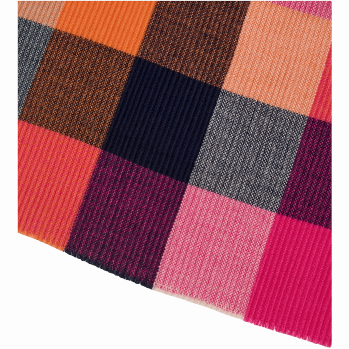 Sciarpa NALI' a quadri con frange tessuto soft mod. Helen plissè 70x175 cm