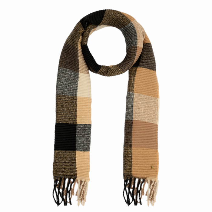 Sciarpa NALI' a quadri con frange tessuto soft mod. Helen plissè 70x175 cm