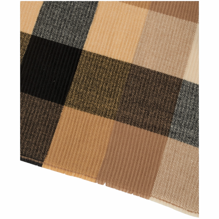 Sciarpa NALI' a quadri con frange tessuto soft mod. Helen plissè 70x175 cm