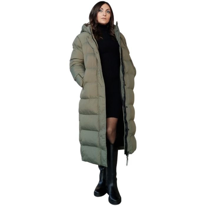 Abito donna KONTATTO in maglina a costine dolcevita con spacco