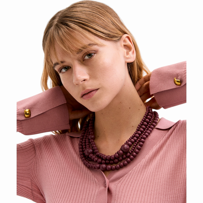 Collana donna NALI' modello Uma multifilo con perle in legno