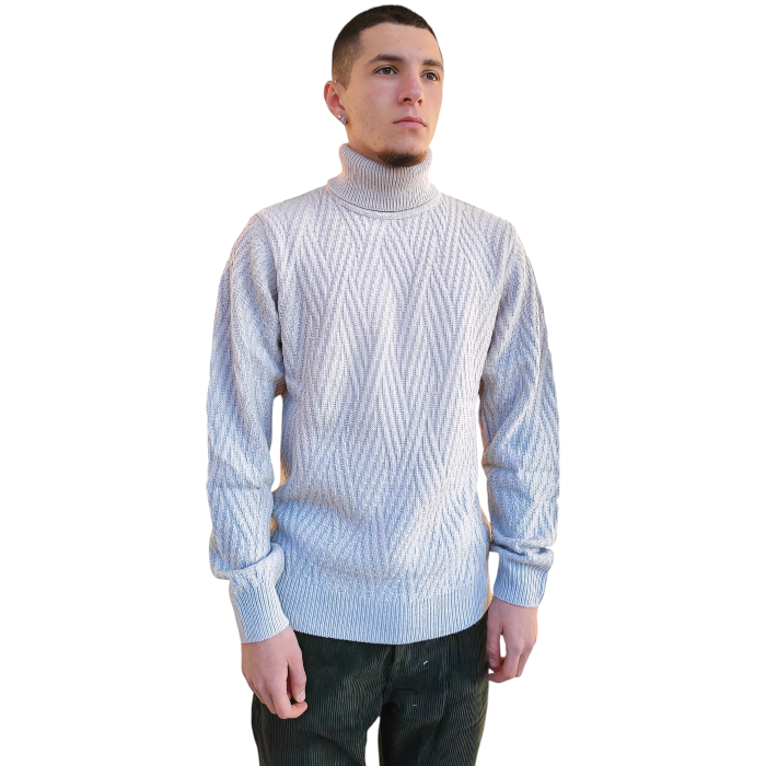 Maglia uomo GIANNI LUPO misto lana dolcevita lavorazione a rilievo