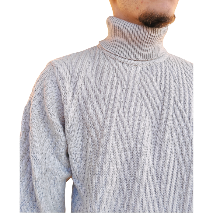 Maglia uomo GIANNI LUPO misto lana dolcevita lavorazione a rilievo