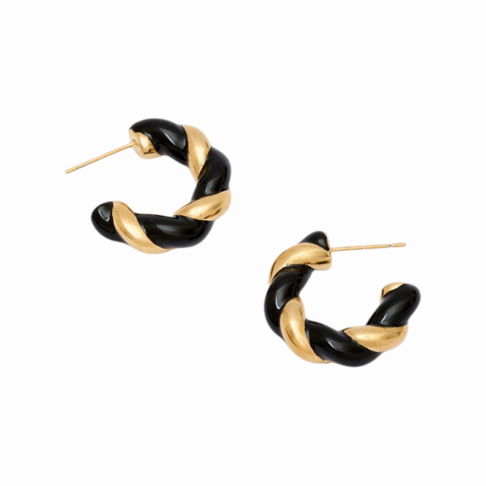 Orecchini donna NALI' a cerchio intrecciato bicolor modello Leah