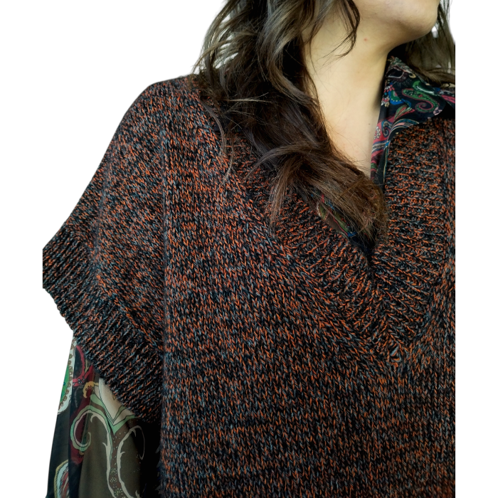 Maglia donna IMPERIAL modello lungo maxipull maniche corte e scollo a V