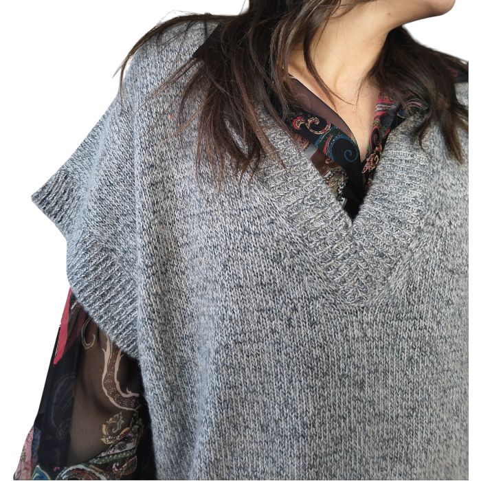 Maglia donna IMPERIAL modello lungo maxipull maniche corte e scollo a V