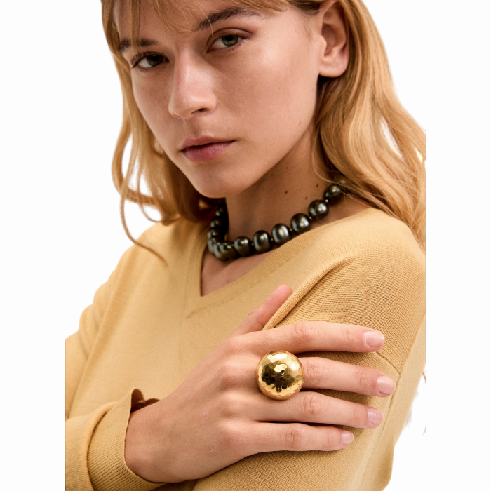 Anello donna NALI' bombato tondo in acciaio inox modello Dora