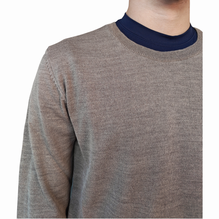 Maglia uomo IMPERIAL girocollo misto lana vergine rasata tinta unita