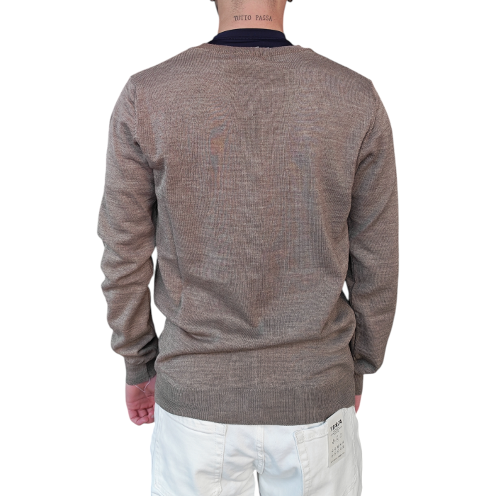 Maglia uomo IMPERIAL girocollo misto lana vergine rasata tinta unita