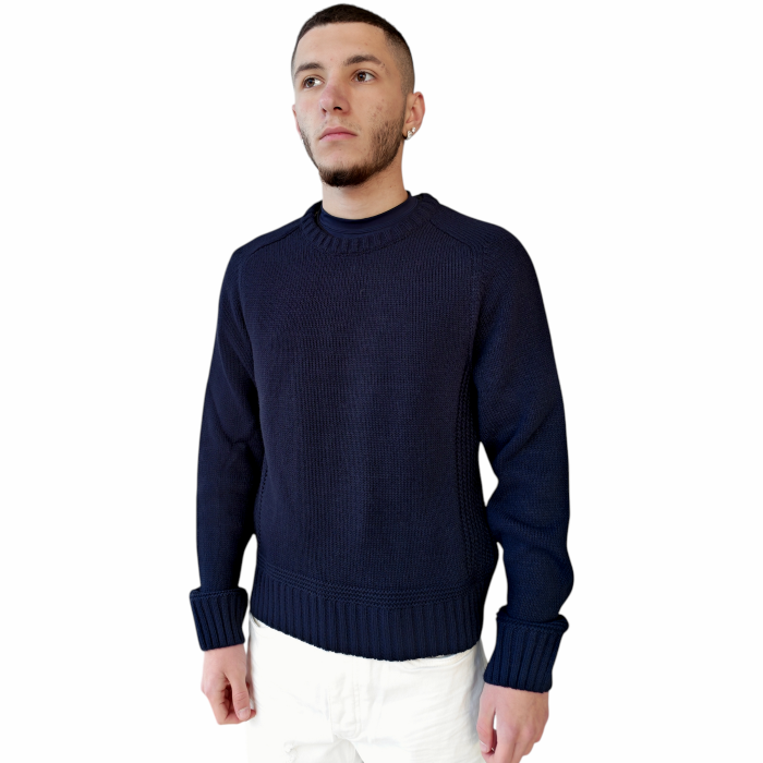 Maglia uomo IMPERIAL girocollo con dettagli laterali e fondo lavorati a rete