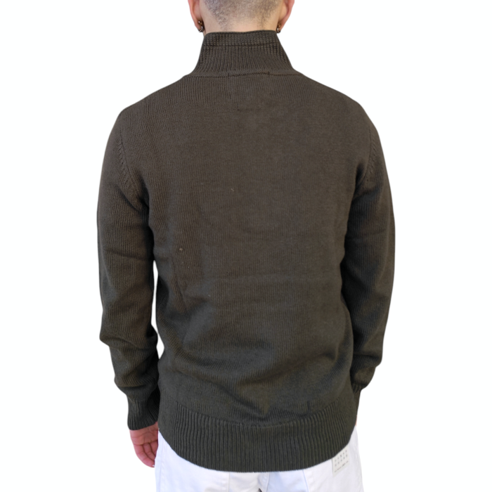 Maglia uomo GIANNI LUPO misto lana collo ad imbuto con bottoni e zip