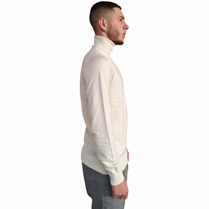 Maglia uomo BERNA dolcevita slim tinta unita con orli a costine