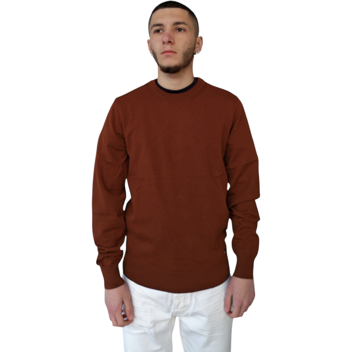 Maglia uomo GIANNI LUPO girocollo misto lana con toppe ai gomiti