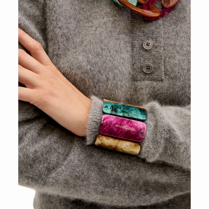 Bracciale donna NALI' con placche in resina mod. Tea elastico